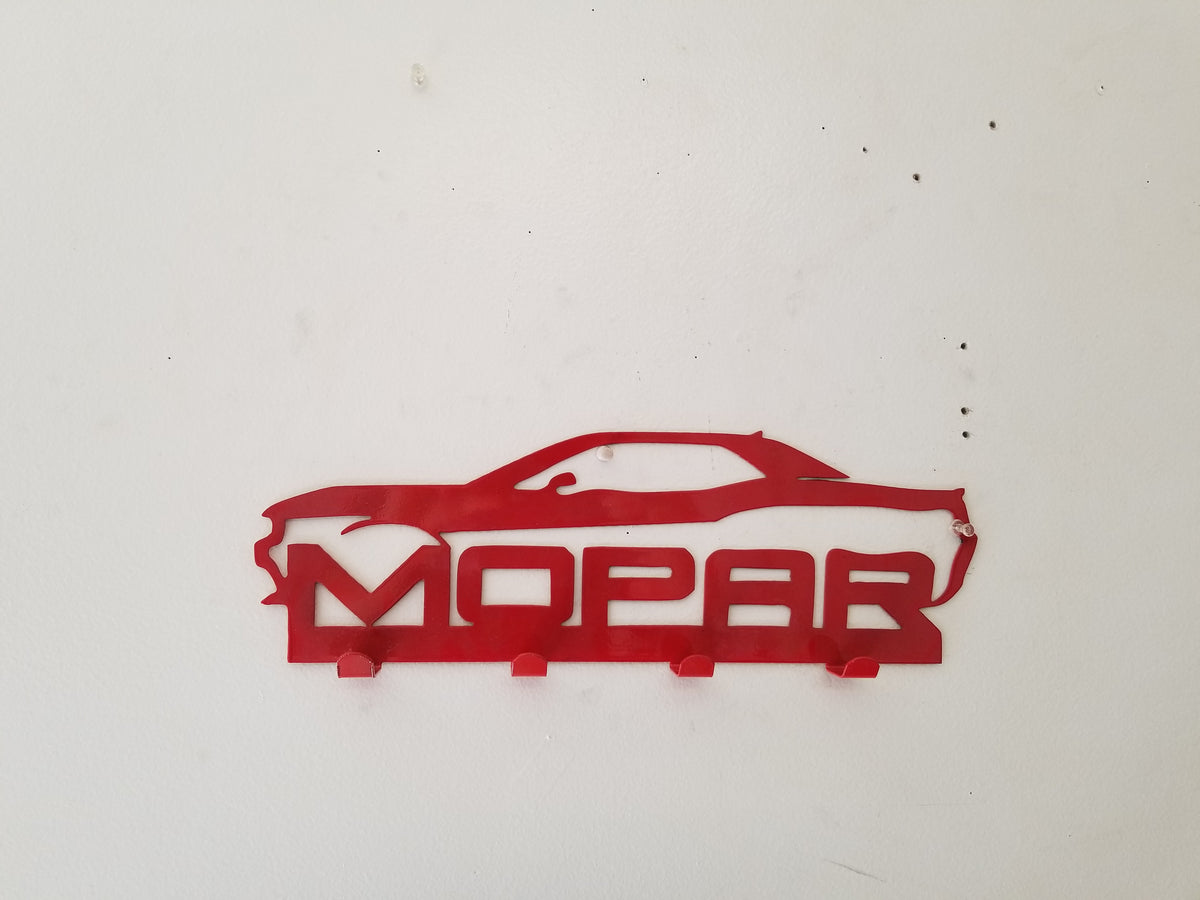 Heavy Duty Mopar Key Holder Rack - 14 Gauge Steel Wall Mount, Silver Finish, Made In USA (11.25" X 10.25")